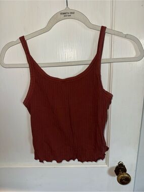 Old Navy Ribbed Tank Top in Rust Red
